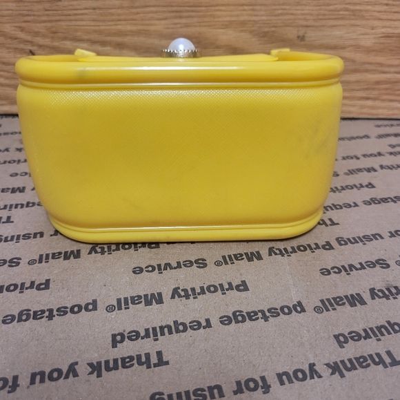 Mini Purse Yellow with Costume Pearl Snap latch Women/Girls - Picture 7 of 10